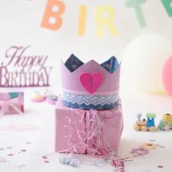 Krone für den Kindergeburtstag, Geburtstagskrone mit Zahlen, Krone 1. Geburtstag, Stoffkrone für Mädchen