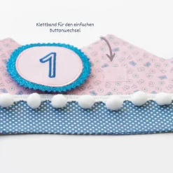 Krone für den Kindergeburtstag, Kindergeburtstagskrone, Geburtstagskrone mit Zahlen, Krone mit Bommeln