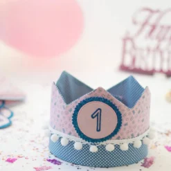 Krone für den Kindergeburtstag, Kindergeburtstagskrone, Geburtstagskrone mit Zahlen, Krone mit Bommeln