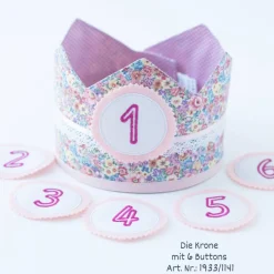 Krone für den Kindergeburtstag, Geburtstagskrone mit Zahlen, Stoffkrone für Kinder, Kinderkrone, Geschenk