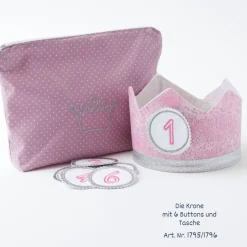Krone für den Kindergeburtstag, Kindergeburtstagskrone, Geburtstagskrone mit Zahlen,  Stoffkrone, Kinderkrone