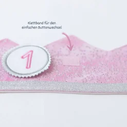 Krone für den Kindergeburtstag, Kindergeburtstagskrone, Geburtstagskrone mit Zahlen,  Stoffkrone, Kinderkrone