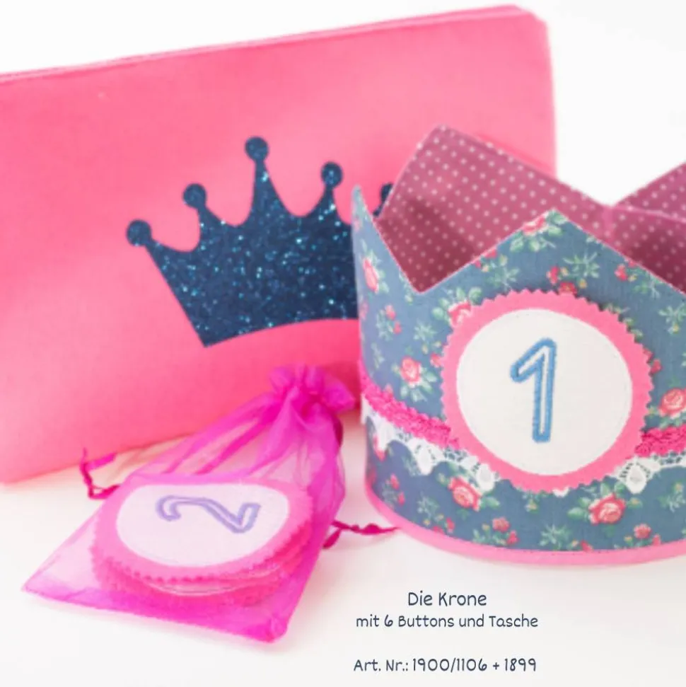 Krone für Kindergeburtstag, Geburtstagskrone mit Zahlen, Krone mit Zahlen, Stoffkrone für Geburtstagsfeiern