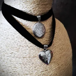 Kropfband mit Medaillon, Dirndlkette, Edelstahl, Auswahl