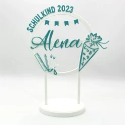 Kuchen Topper zur Einschulung - personalisiert mit Namen & Jahr