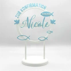 Kuchen Topper zur Konfirmation - personalisiert mit Namen & Datum