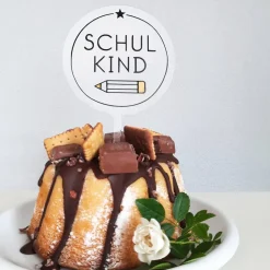 Kuchenstecker aus Acryl I Cake Topper I Kuchendeko I Einschulung I Schulkind
