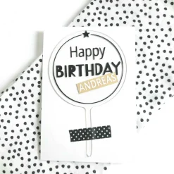 Kuchenstecker aus Acryl I Individualisierbar I Cake Topper I Kuchendeko I Geburtstag I Happy Birthday