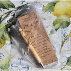 Kugelschreiber Holz Glücksstift personalisiert mit Karte & Organza Säckchen – Geschenkidee