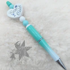 Kugelschreiber in mint  / weiß - Bester Onkel - Motiv Herz -   incl. Ersatzmine