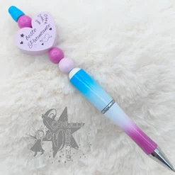 Kugelschreiber in pink / hellblau  / rosa  - Beste Patentante  - Motivherz -   incl. Ersatzmine