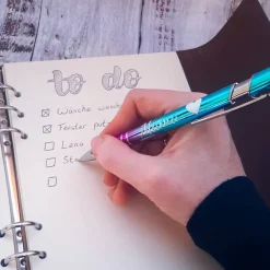 Kugelschreiber mit Farbverlauf & Wunsch-Spruch – Persönliches Geschenk aus Metall