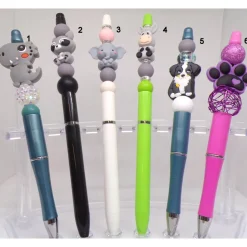 Kugelschreiber Tiere kawaii  Dino, Waschbär, Elefant, Esel, Berner Sennenhund oder Pfote als Geschenkidee