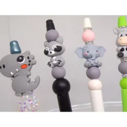 Kugelschreiber Tiere kawaii  Dino, Waschbär, Elefant, Esel, Berner Sennenhund oder Pfote als Geschenkidee
