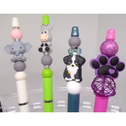 Kugelschreiber Tiere kawaii  Dino, Waschbär, Elefant, Esel, Berner Sennenhund oder Pfote als Geschenkidee