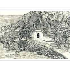 Kunst–Doppelkarte - „Agios – Pavlos – Bucht (Rhodos)“ – bewusst ohne Textvorgabe - Design Ulrike Kröll.