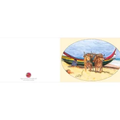 Kunst–Doppelkarte - „Algarvefischer“ – oval - bewusst ohne Textvorgabe - Design Ulrike Kröll.