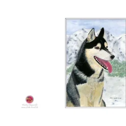 Kunst–Doppelkarte - „Husky“ - bewusst ohne Textvorgabe - Design Ulrike Kröll.