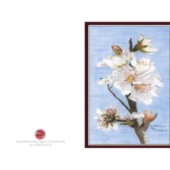 Kunst–Doppelkarte - „Mandelblütenzweig Algarve“ - bewusst ohne Textvorgabe - Design  Ulrike Kröll.