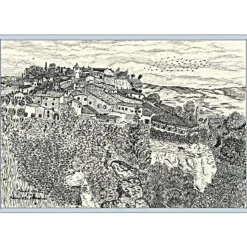 Kunst–Doppelkarte - „Roussillion – Provence“ – bewusst ohne Textvorgabe - Design Ulrike Kröll