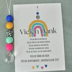 kunterbuntes Abschiedsgeschenk Kindergarten, Dankeschön Erzieherin, Sonnenfänger, Abschiedsgeschenk