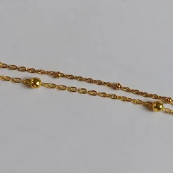 Kurzkette/Layerkette mit Herz-Anhänger Edelstahl vergoldet