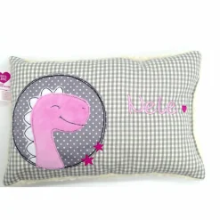 Kuschelkissen Dino Dinosaurier Wunschnamen Taufkissen Geburtskissen - Schmusekissen Kissen mit Namen