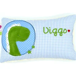 Kuschelkissen Dino Dinosaurier Wunschnamen Taufkissen Geburtskissen - Schmusekissen Kissen mit Namen