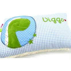 Kuschelkissen Dino Dinosaurier Wunschnamen Taufkissen Geburtskissen - Schmusekissen Kissen mit Namen