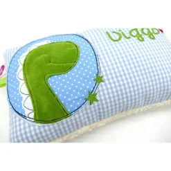 Kuschelkissen Dino Dinosaurier Wunschnamen Taufkissen Geburtskissen - Schmusekissen Kissen mit Namen