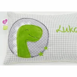 Kuschelkissen Dino Dinosaurier Wunschnamen Taufkissen Geburtskissen - Schmusekissen Kissen mit Namen