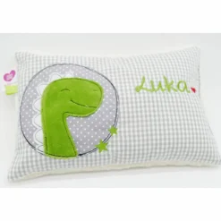 Kuschelkissen Dino Dinosaurier Wunschnamen Taufkissen Geburtskissen - Schmusekissen Kissen mit Namen