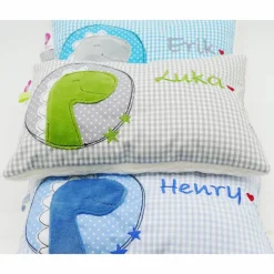 Kuschelkissen Dino Dinosaurier Wunschnamen Taufkissen Geburtskissen - Schmusekissen Kissen mit Namen