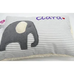 Kuschelkissen Elefant Elefanten Wunschnamen Taufkissen Geburtskissen - Schmusekissen Kissen mit Namen
