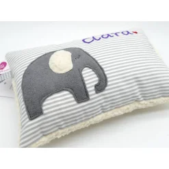 Kuschelkissen Elefant Elefanten Wunschnamen Taufkissen Geburtskissen - Schmusekissen Kissen mit Namen