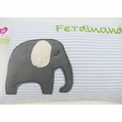 Kuschelkissen Elefant Elefanten Wunschnamen Taufkissen Geburtskissen - Schmusekissen Kissen mit Namen