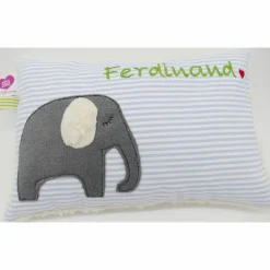 Kuschelkissen Elefant Elefanten Wunschnamen Taufkissen Geburtskissen - Schmusekissen Kissen mit Namen