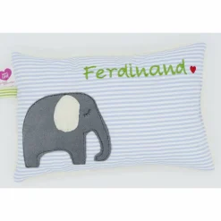 Kuschelkissen Elefant Elefanten Wunschnamen Taufkissen Geburtskissen - Schmusekissen Kissen mit Namen