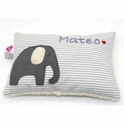 Kuschelkissen Elefant Elefanten Wunschnamen Taufkissen Geburtskissen - Schmusekissen Kissen mit Namen