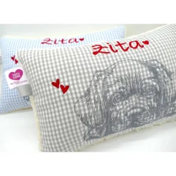 Kuschelkissen  Hund Labrador Retriever  Wunschnamen Taufkissen Geburtskissen - Schmusekissen Kissen mit Namen