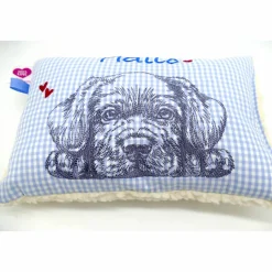 Kuschelkissen  Hund Labrador Retriever  Wunschnamen Taufkissen Geburtskissen - Schmusekissen Kissen mit Namen