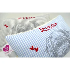 Kuschelkissen  Hund Labrador Retriever  Wunschnamen Taufkissen Geburtskissen - Schmusekissen Kissen mit Namen