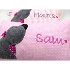 Kuschelkissen  Hund Labrador Retriever  Wunschnamen Taufkissen Geburtskissen - Schmusekissen Kissen mit Namen
