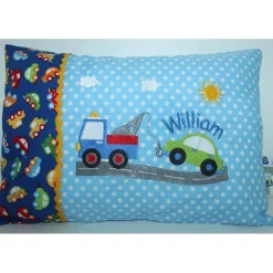 Kuschelkissen Motiv Abschleppwagen & Name 20x30 cm