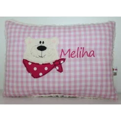 Kuschelkissen, Namenskissen Motiv Bärchen mit Halstuch 20x30 cm