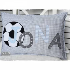 Kuschelkissen, Namenskissen 35cmx50cm mit Fußball