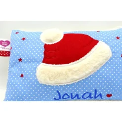 Kuschelkissen Weihnachtsmütze Nikolausmütze Nikolaus - Weihnachten- Geburtskissen - Kissen mit Namen