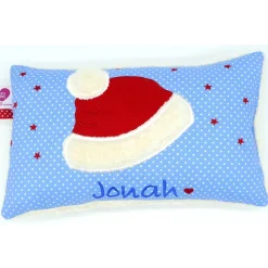 Kuschelkissen Weihnachtsmütze Nikolausmütze Nikolaus - Weihnachten- Geburtskissen - Kissen mit Namen