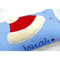 Kuschelkissen Weihnachtsmütze Nikolausmütze Nikolaus - Weihnachten- Geburtskissen - Kissen mit Namen