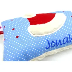 Kuschelkissen Weihnachtsmütze Nikolausmütze Nikolaus - Weihnachten- Geburtskissen - Kissen mit Namen